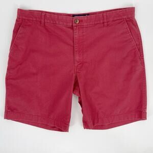 Chaps Size 38 Red Leaf 98% Cotton‎ Stretch Shorts Preppy Men's 8.5 Inseam